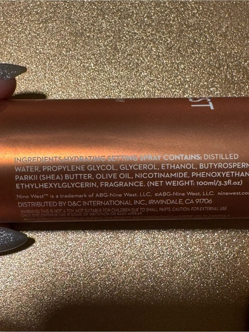 Nine West Hydrating Setting Spray - Copper Bottle